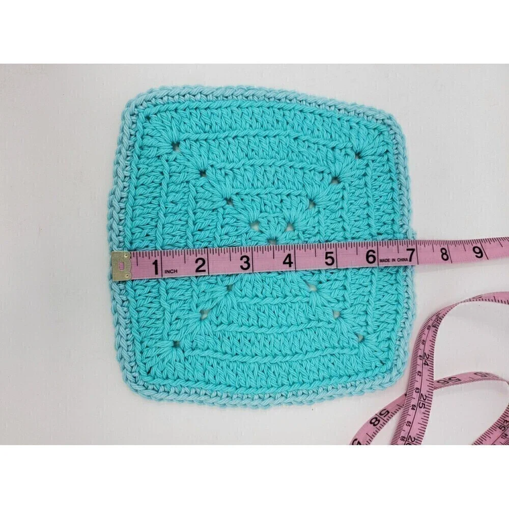 VINTAGE HANDMADE CROCHET POT HOLDER LOT OF 7 PINK GREEN BLUE 1970S 1980S
